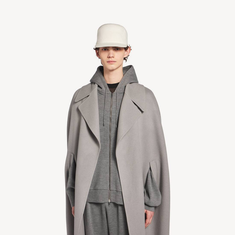Men's Long Double-faced Cape Coat in Balenciaga Grey 5