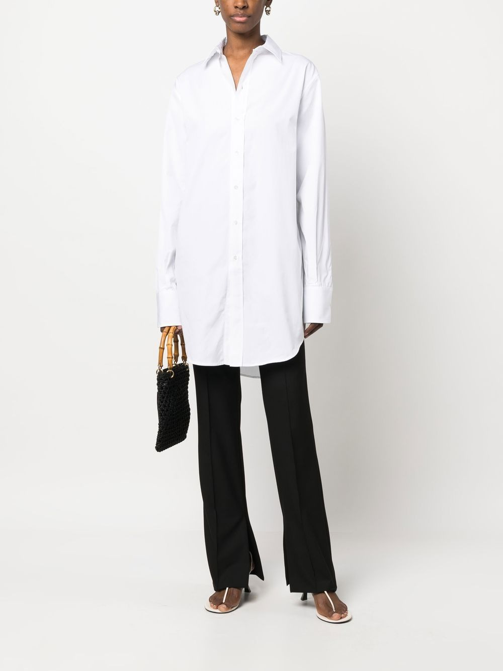 long-length cotton shirt - 2