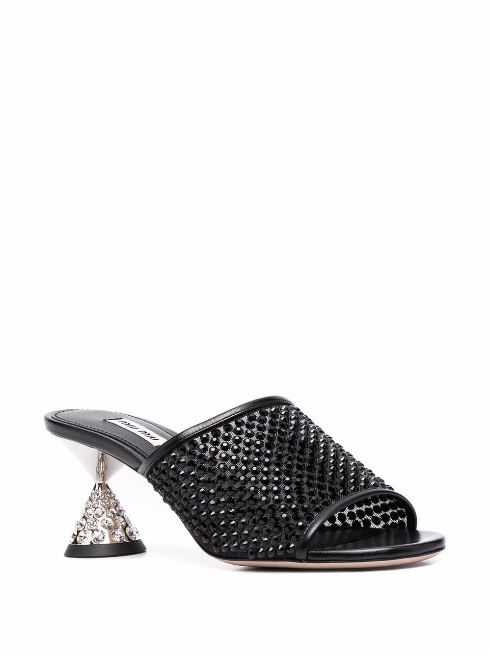 crystal-embellished leather sandals - 2