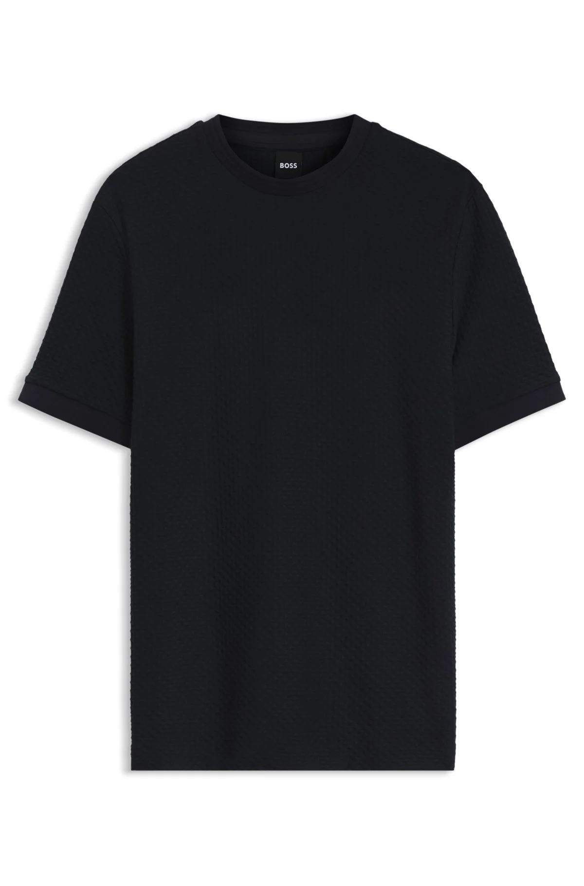 COTTON T-SHIRT WITH GEOMETRIC TEXTURE - 1