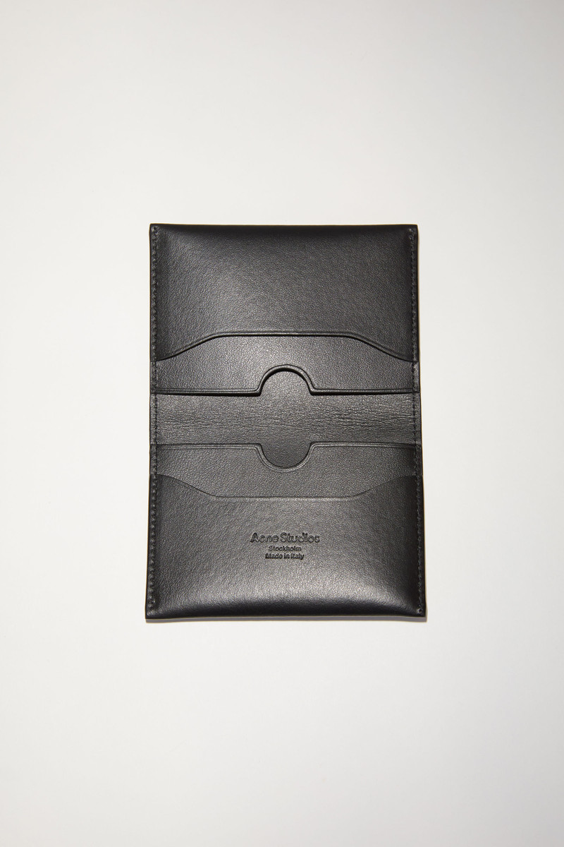 Folded leather wallet - Black 3