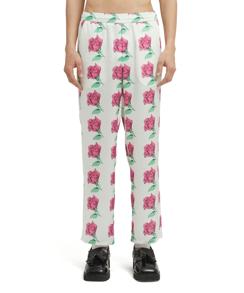 MSGM Trousers with "Emblem on Roses printed satin" print outlook
