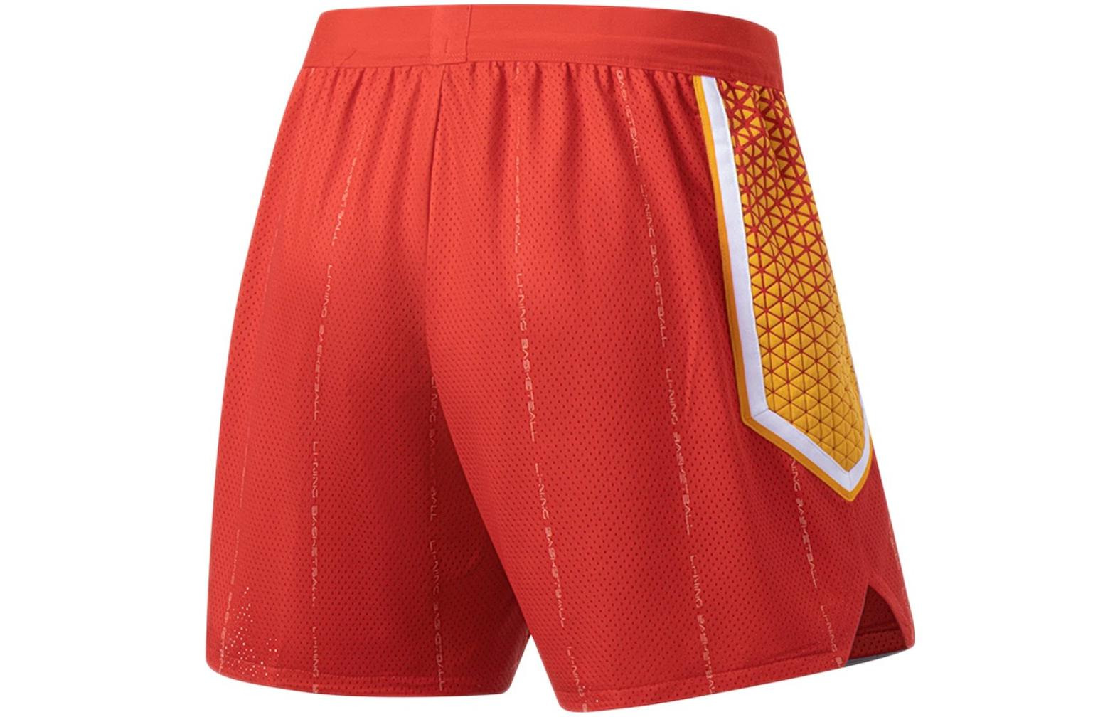 Li-Ning Graphic Basketball Shorts 'Red Yellow' AAPS479-2 - 2