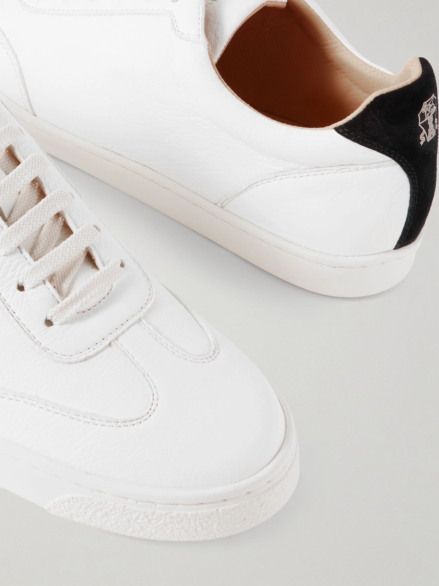 Coda di Rondine Suede-Trimmed Leather Sneakers Off-white - 5