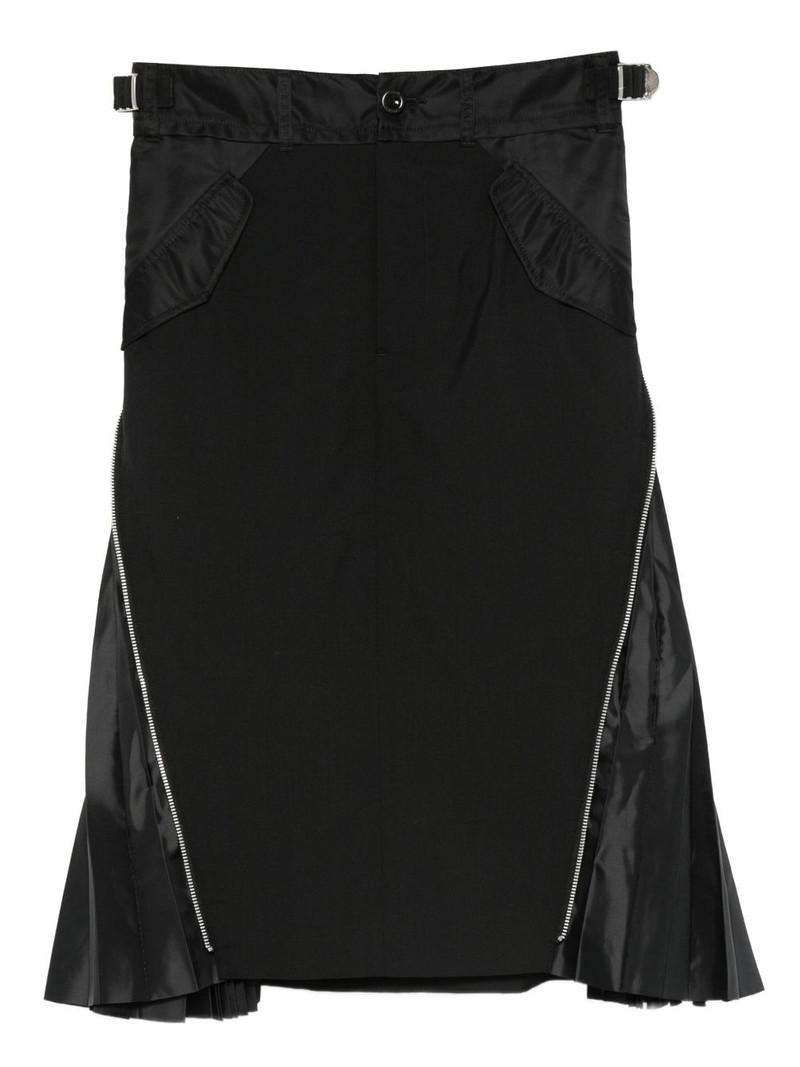 zip-detail pleated skirt 1