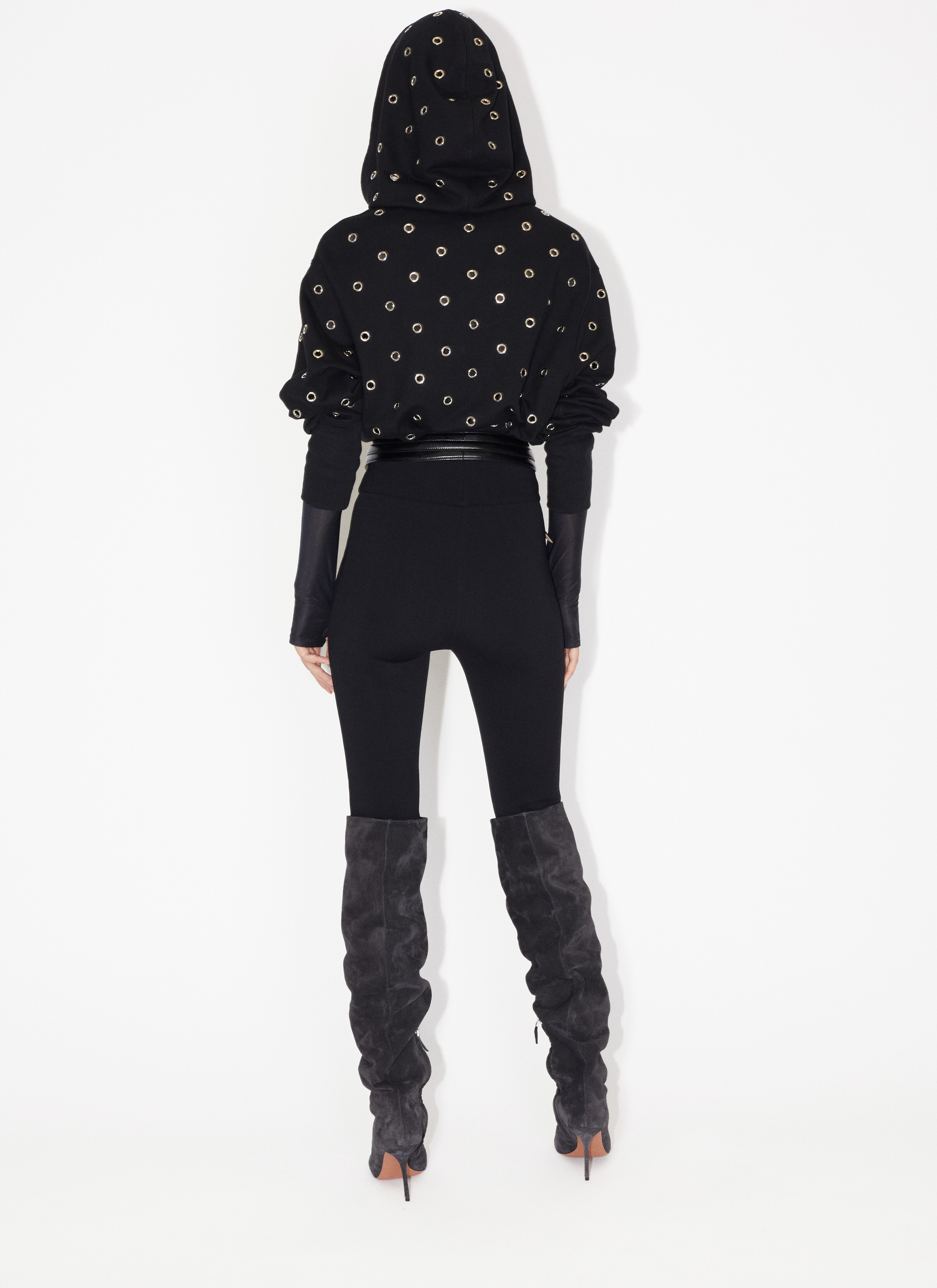 EYELET FLEECE HOODIE - 3