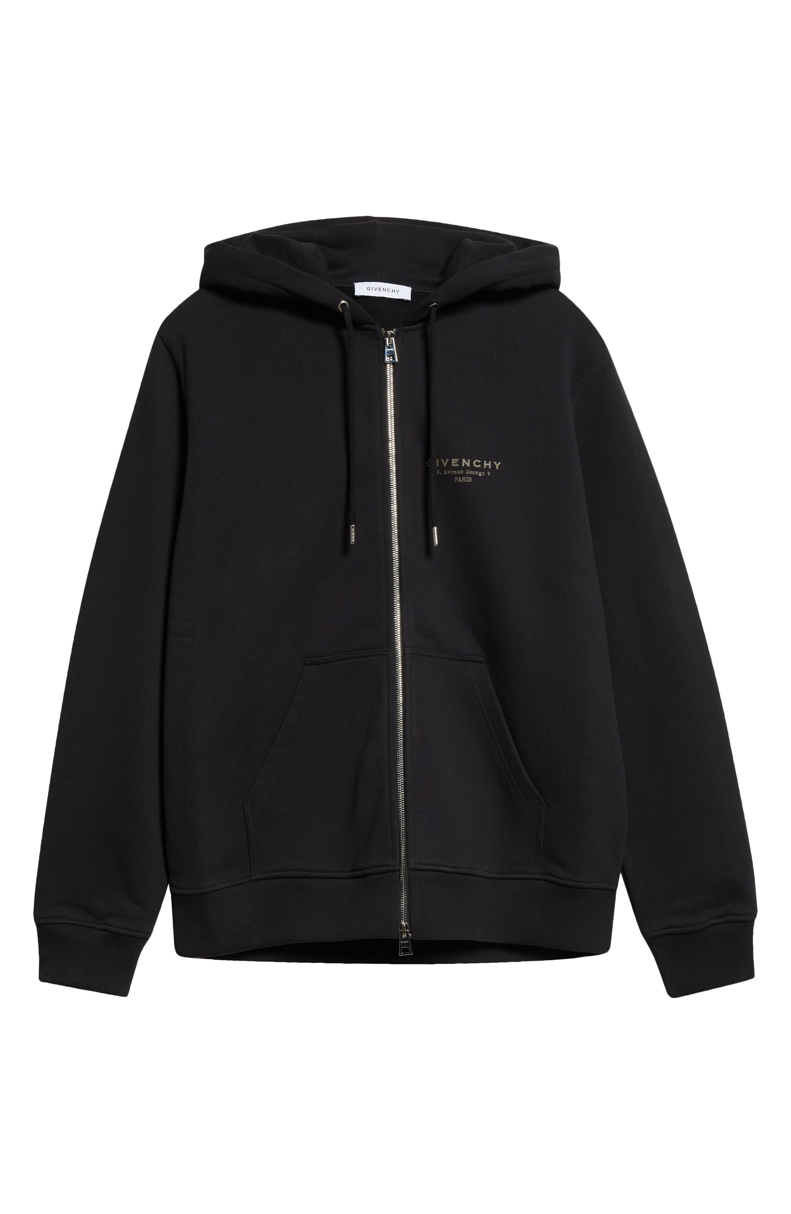 Givenchy Regular Fit Zip Hoodie in Black at Nordstrom - 6