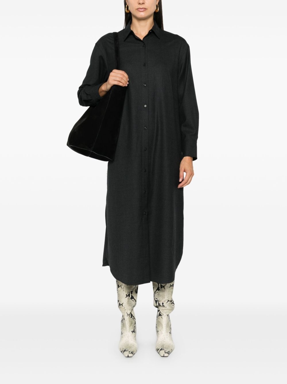 flannel shirt dress - 2
