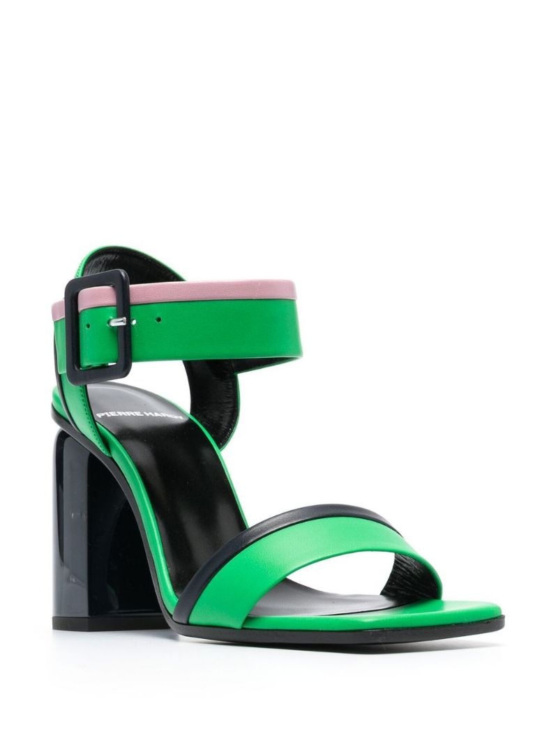 multi-color buckle strap heel - 3