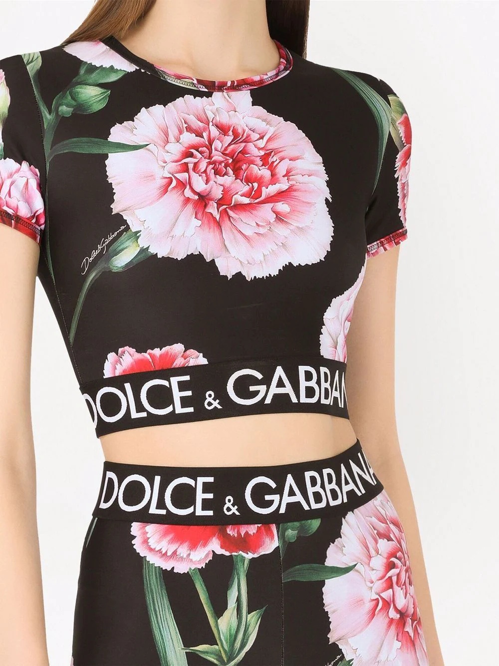 floral-print cropped T-shirt - 5