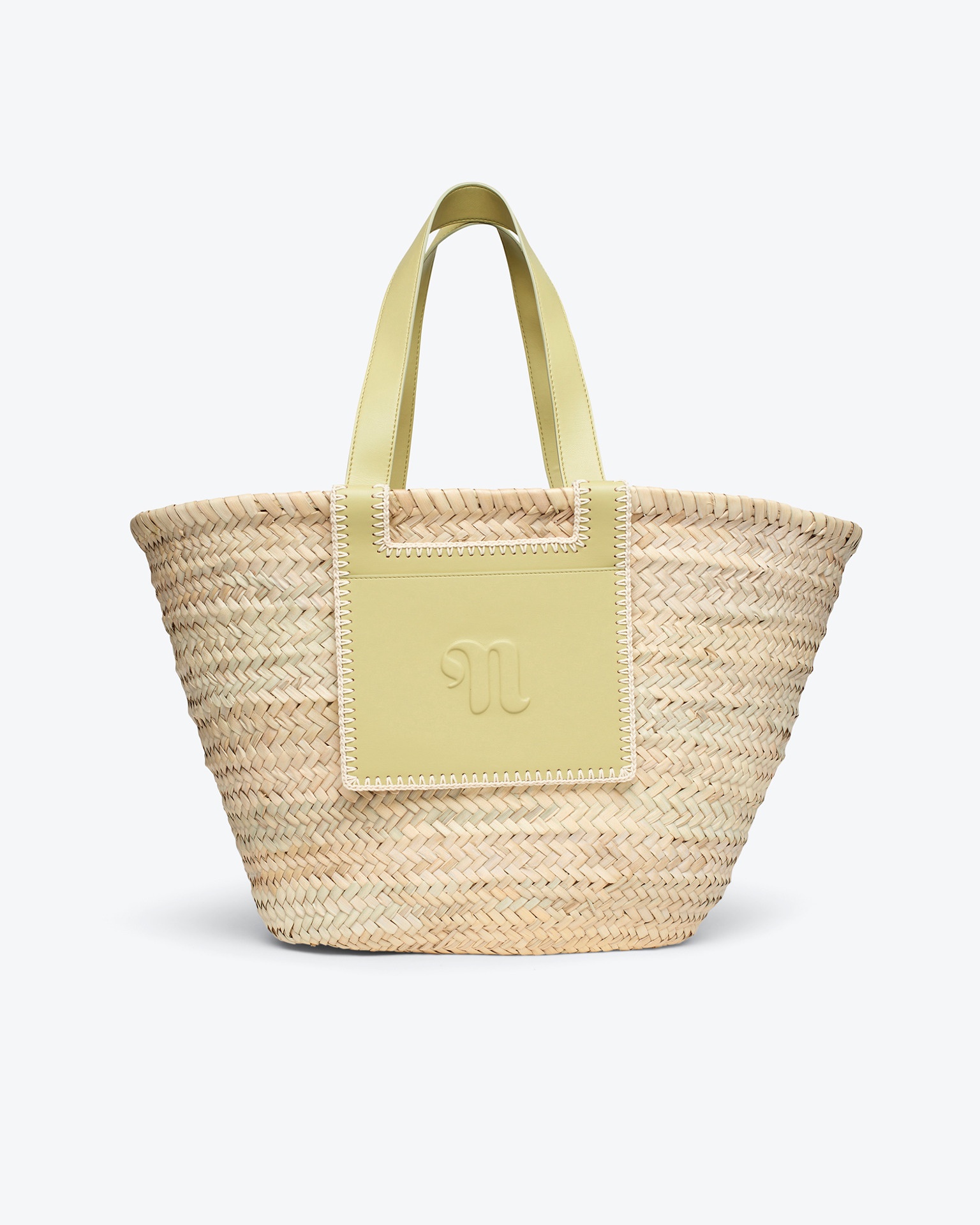 THE BEACH BAG - Raffia tote - Natural/lime/creme - 1