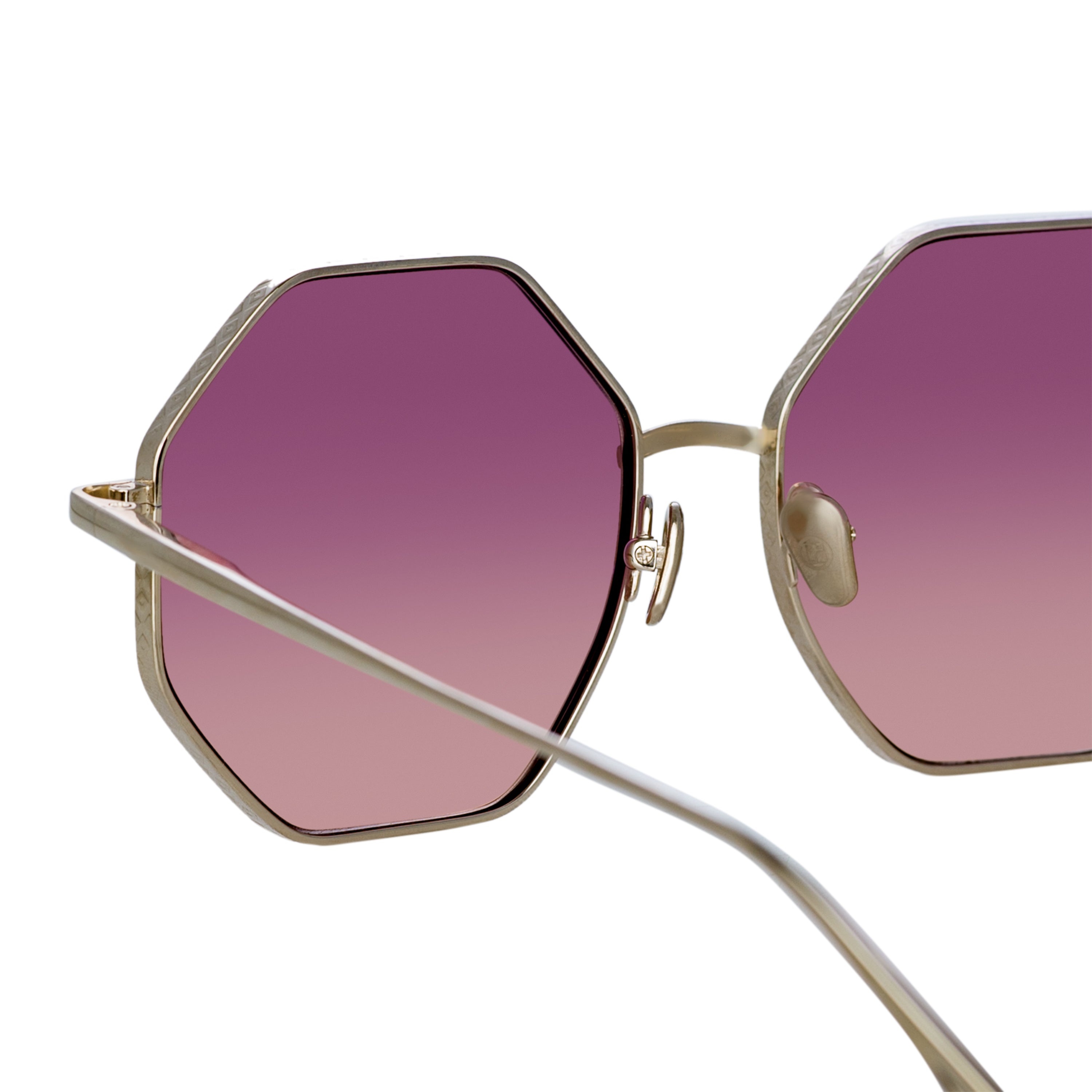 LIANAS HEXAGON SUNGLASSES IN LIGHT GOLD AND WINE - 4