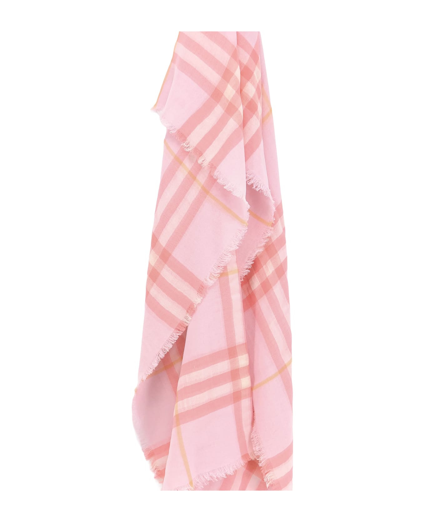Wool Scarf With Burberry Check Motif - 3