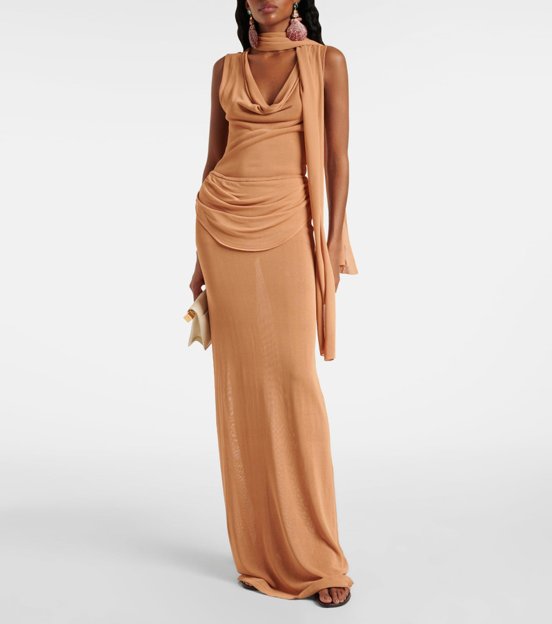 AYA MUSE Draped semi-sheer maxi skirt outlook