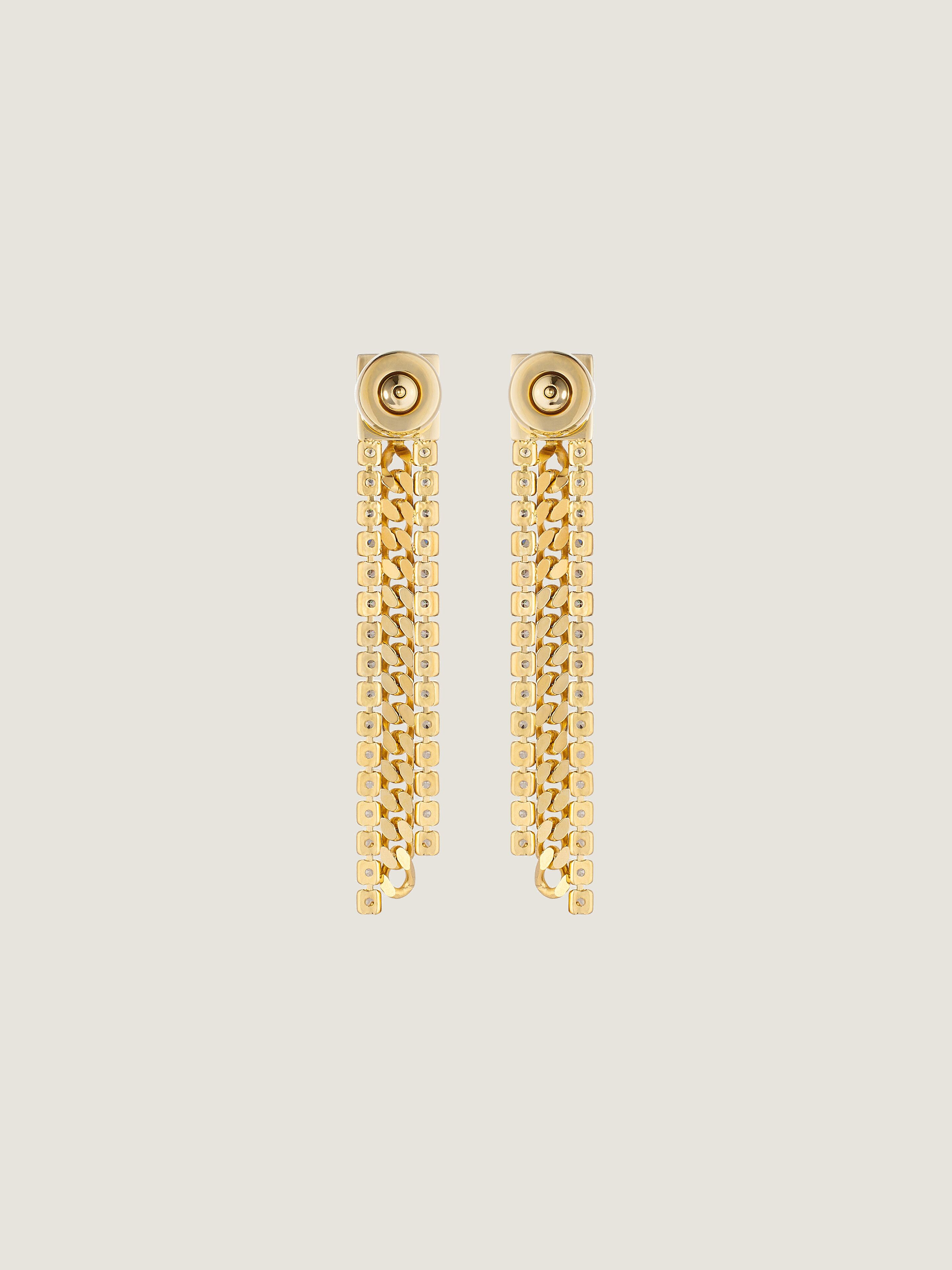 4G CRYSTAL EARRINGS IN METAL WITH CRYSTALS - 4