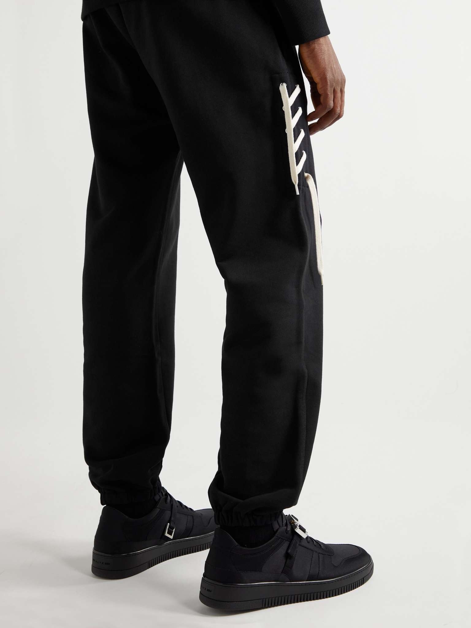 Lace-Detailed Organic Cottton-Jersey Sweatpants - 4