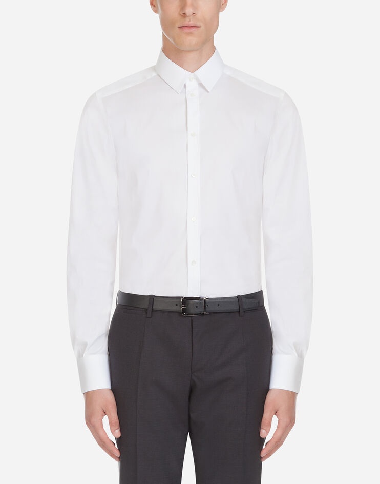 Shirt in stretch cotton poplin - 1