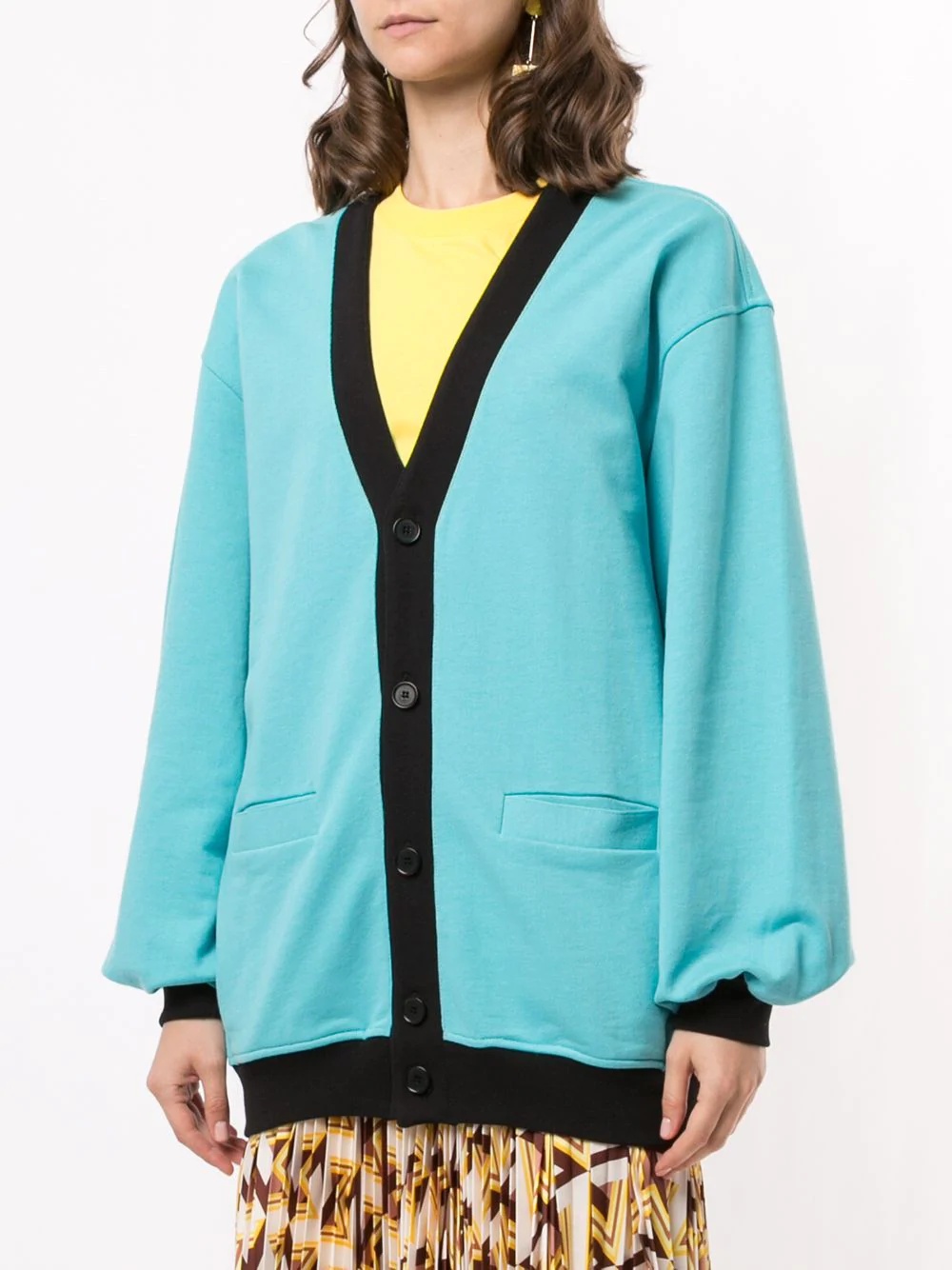 logo-embroidered V-neck cardigan - 3