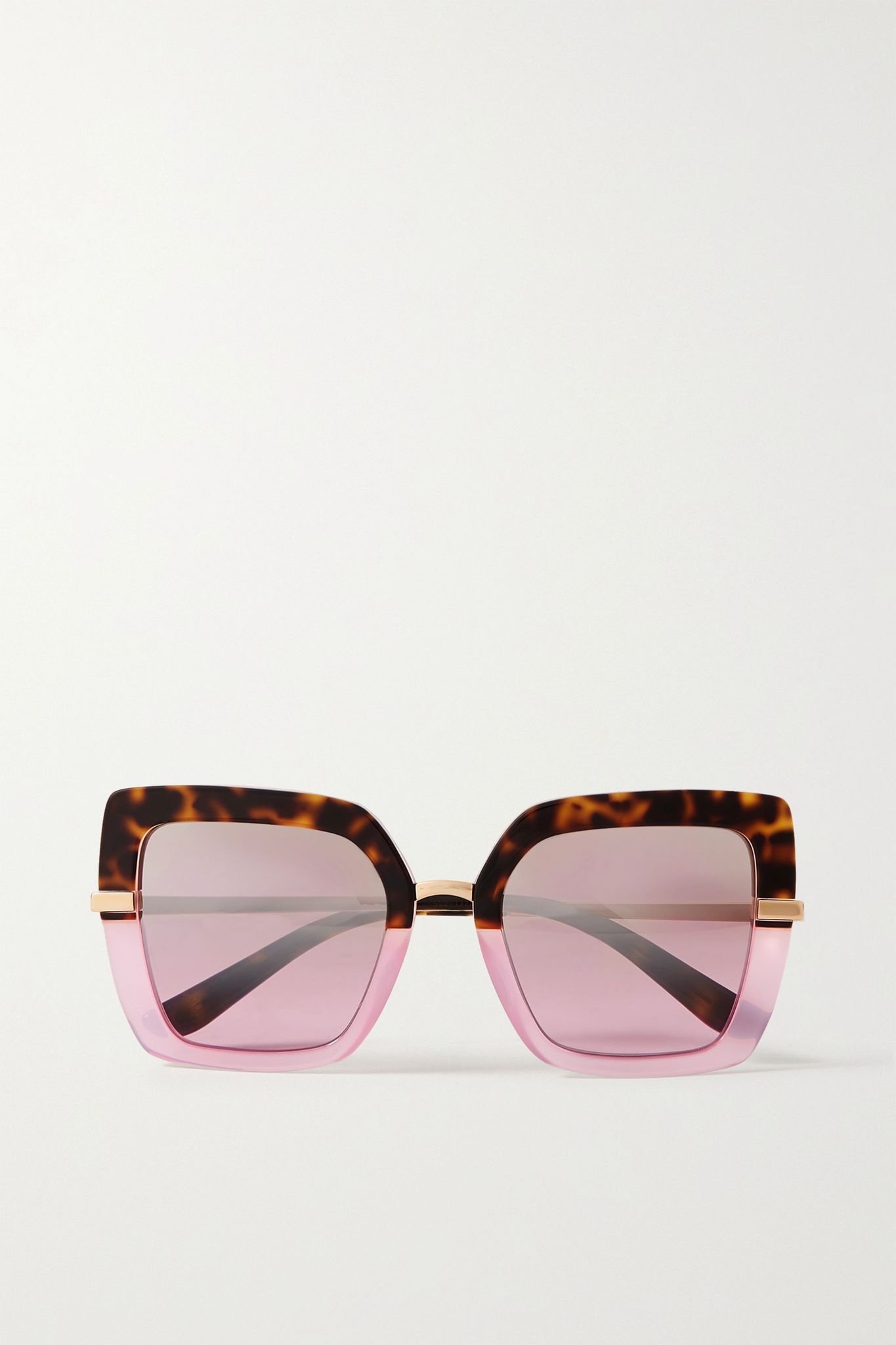 Square-frame acetate and gold-tone sunglasses - 1