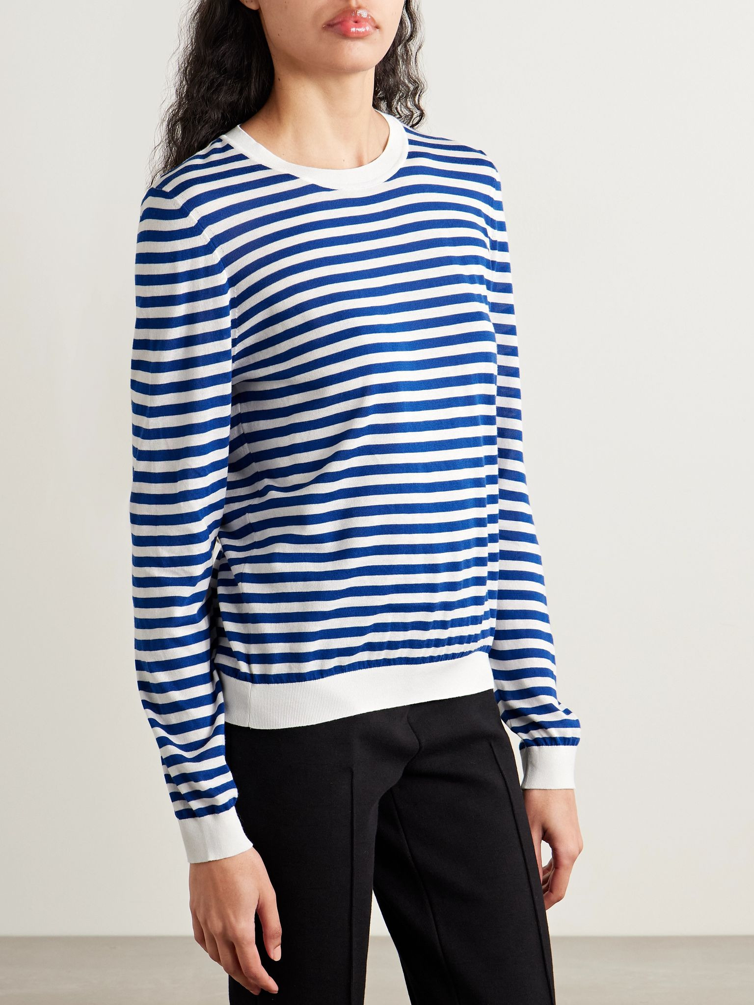 Alex striped cotton top Navy - 3