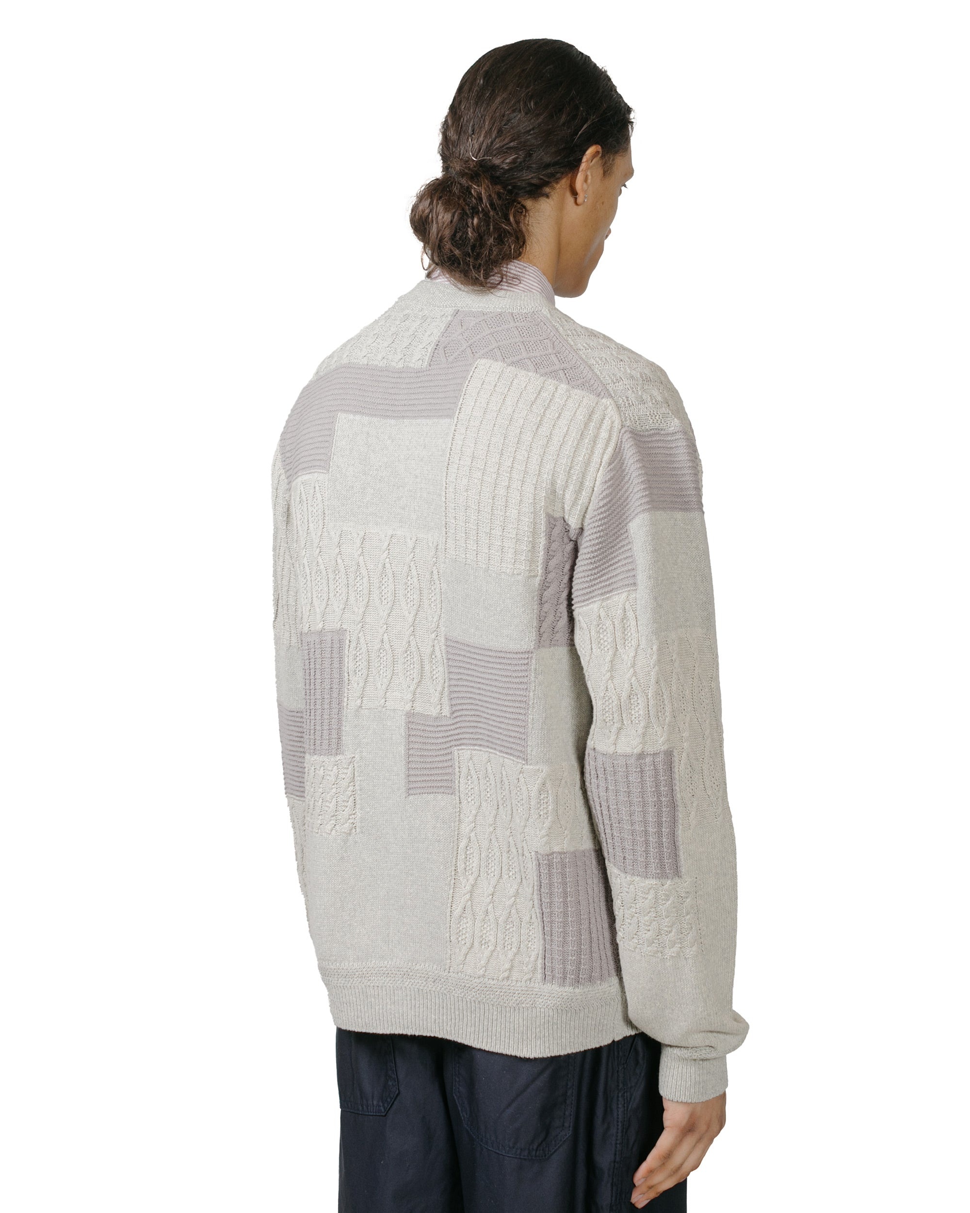 Cardigan Patchwork Like Jacquard Grey - 3