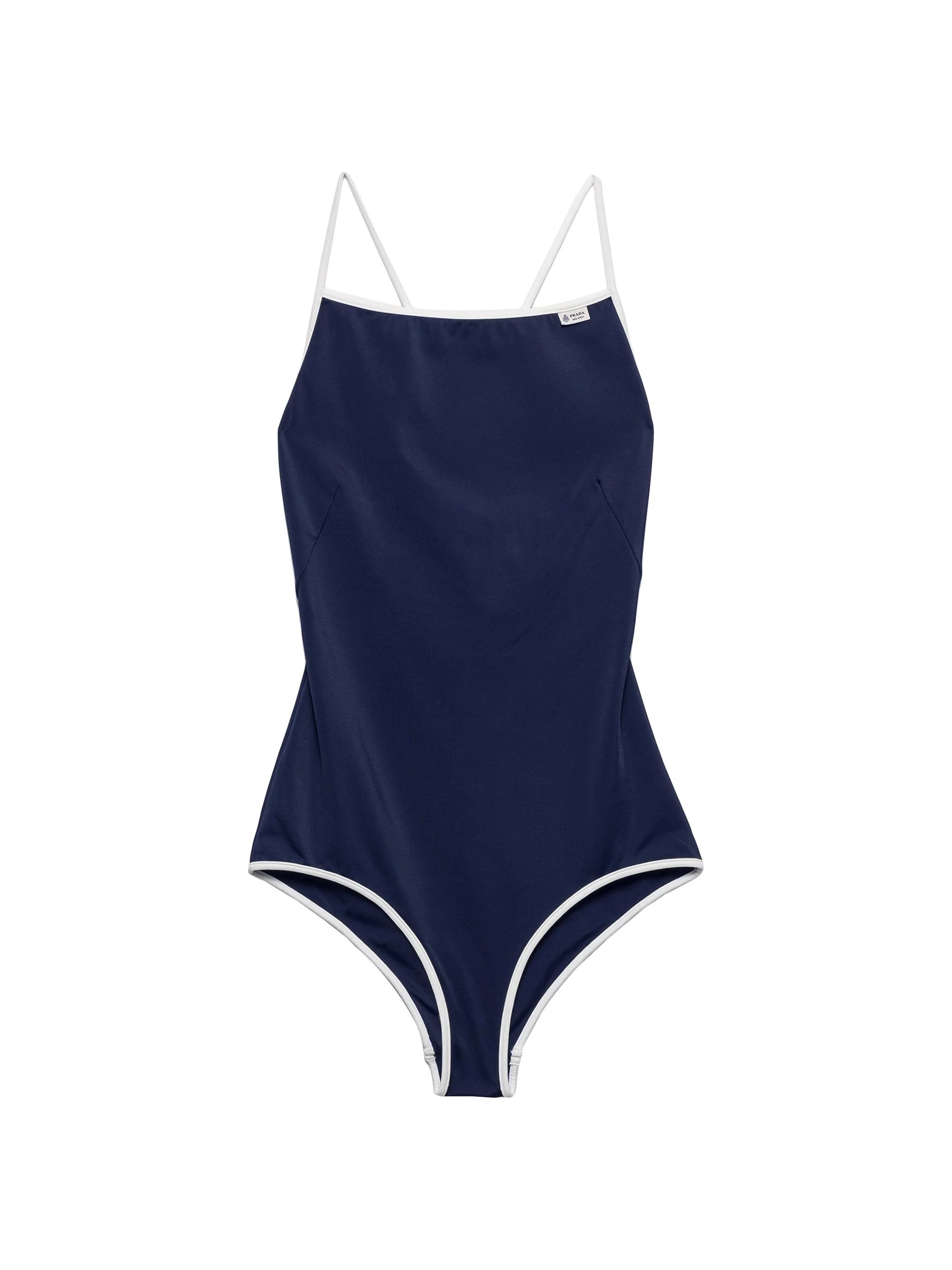 Women's One-Piece Jersey Swimsuit - Blue - 1