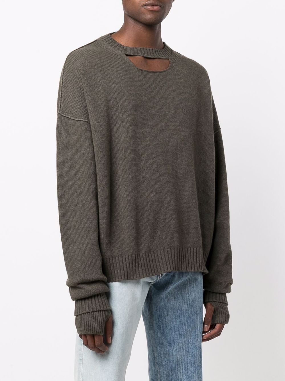 cut-out knitted jumper - 3