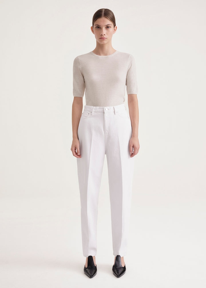 Tapered leg denim coated white - 2