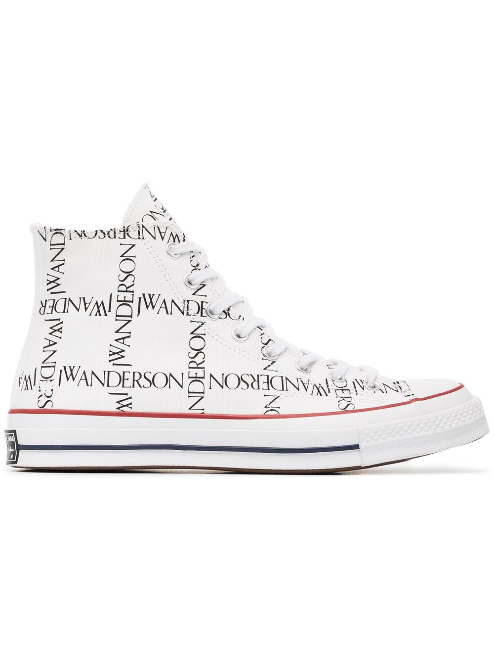 x JW Anderson White Logo Print Sneakers - 1