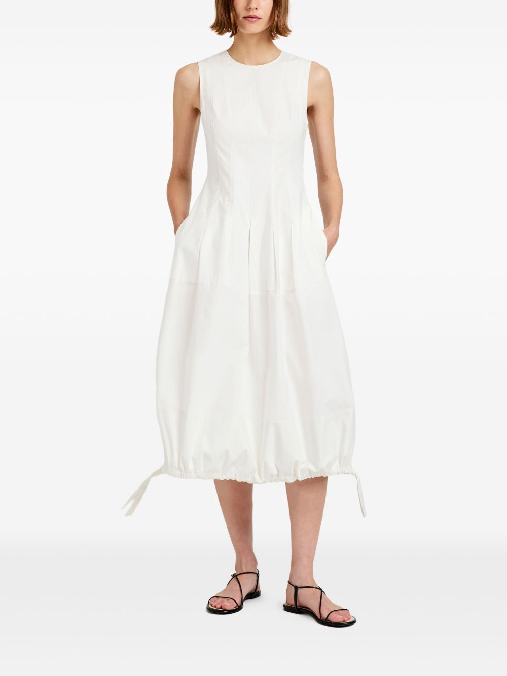 drawstring-hem sleeveless dress - 2