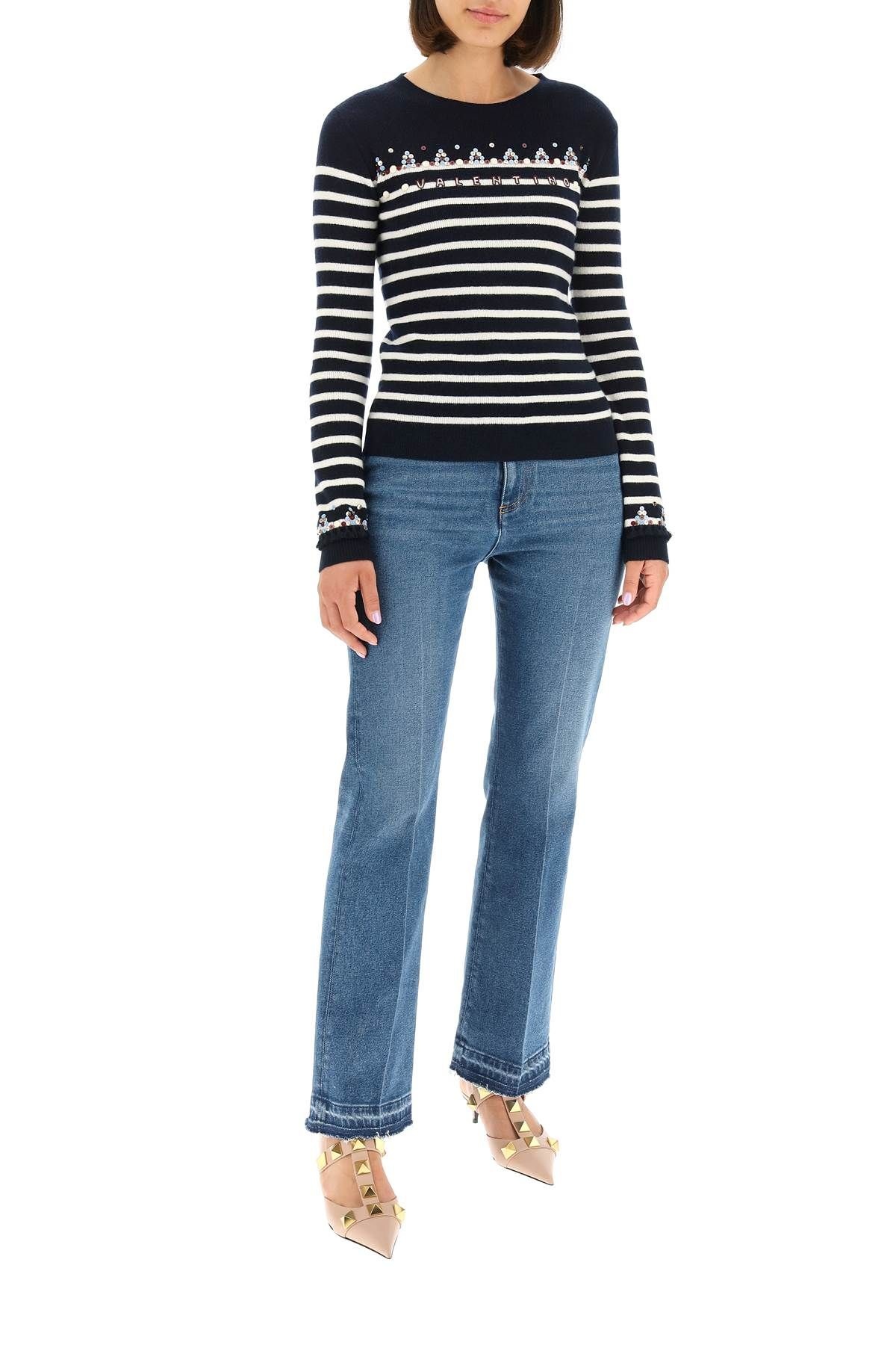 SEQUIN EMBROIDERED STRIPED SWEATER - 2