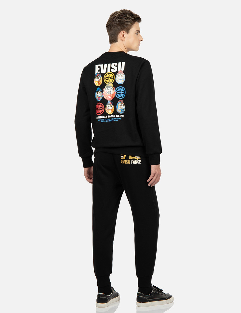 POMPADOUR DARUMA AND KAMON PRINT SWEATSHIRT 3