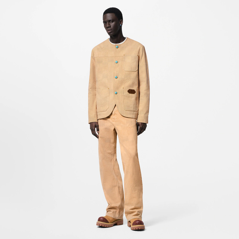 Louis Vuitton Damier Collarless Workwear Cotton Jacket outlook