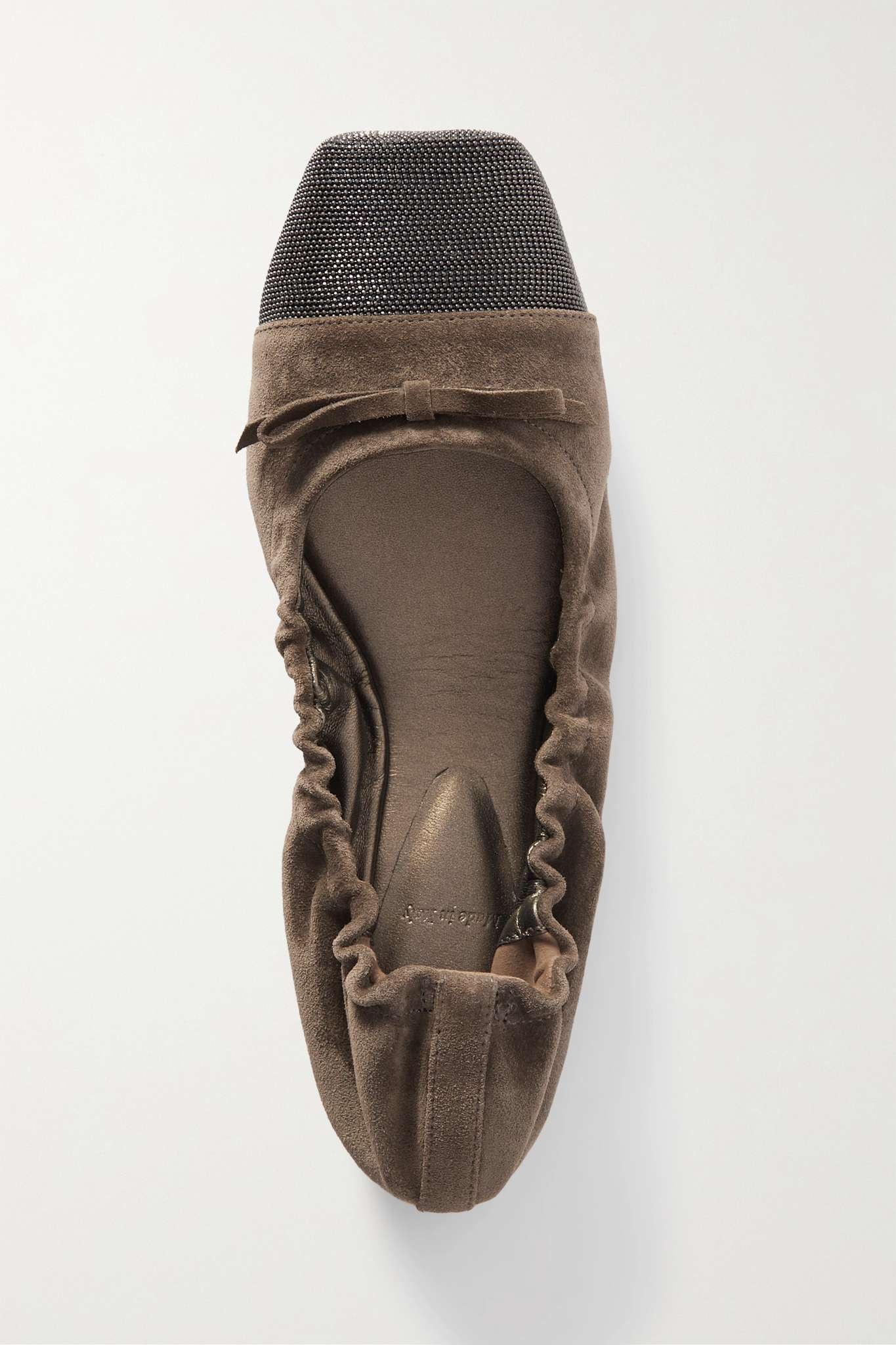 Bead-embellished suede ballet flats - 5