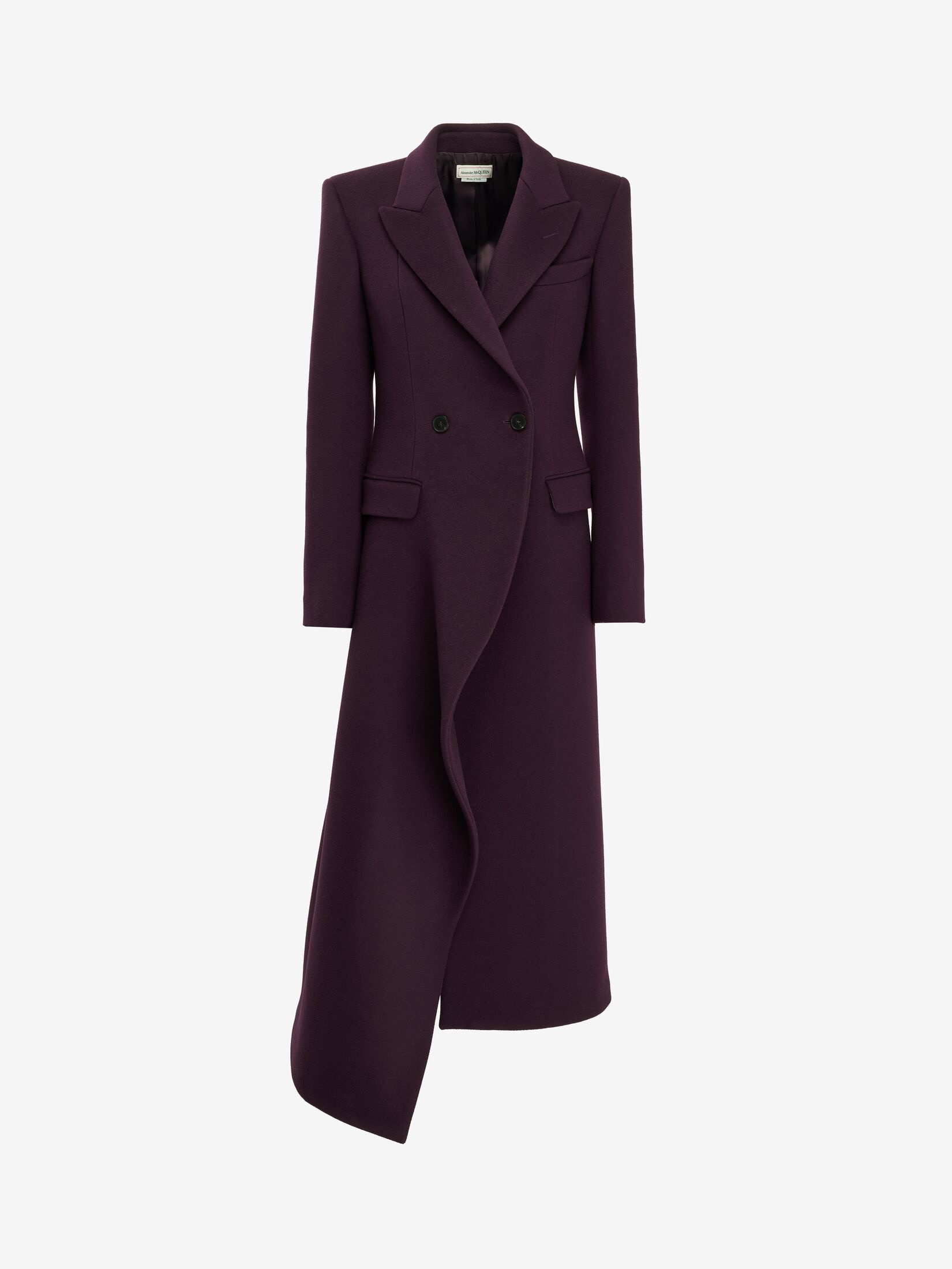 Women's Long Draped Coat in Night Shade - 1