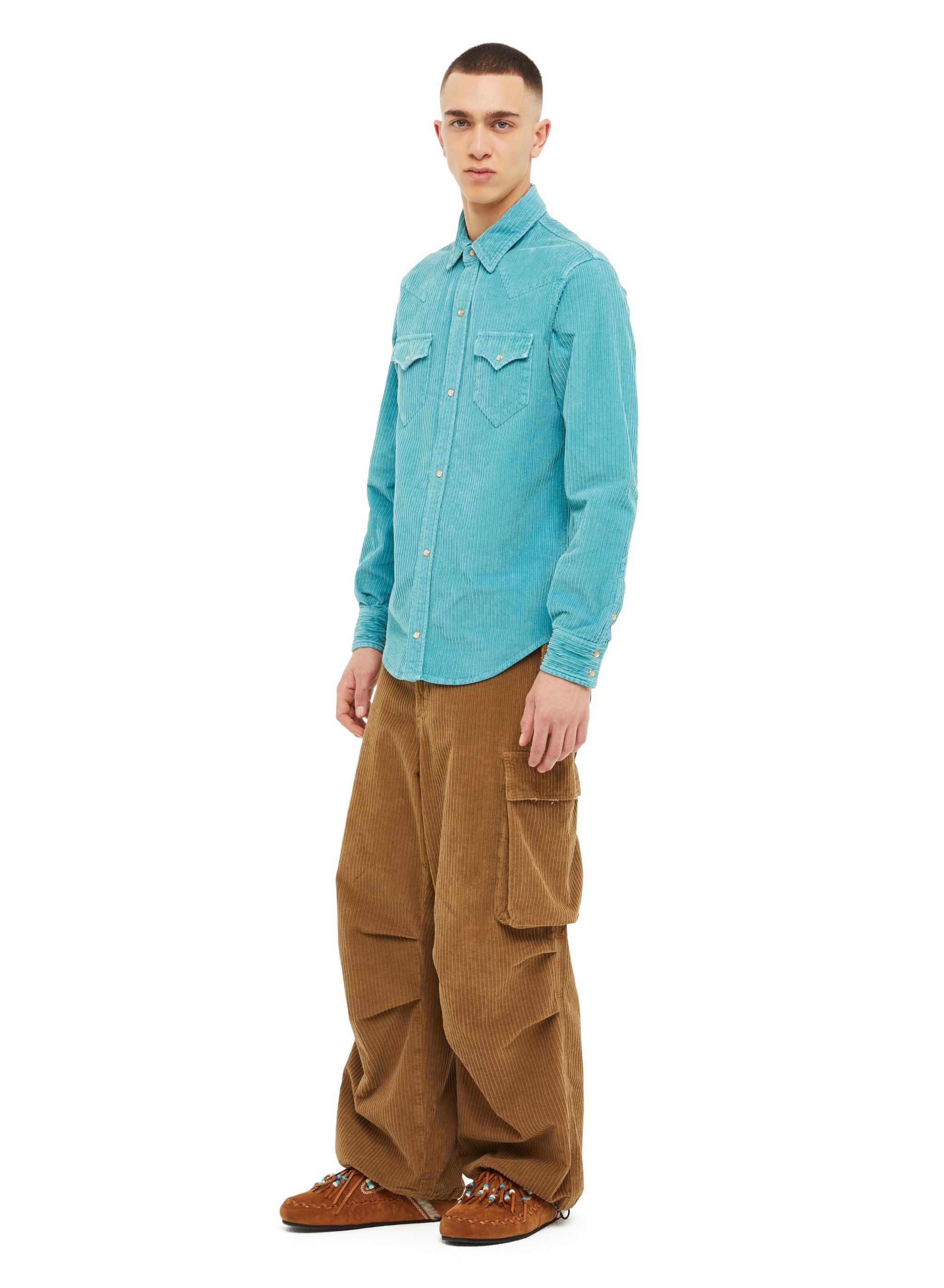 Velvet Corduroy Pockets Shirt - 5