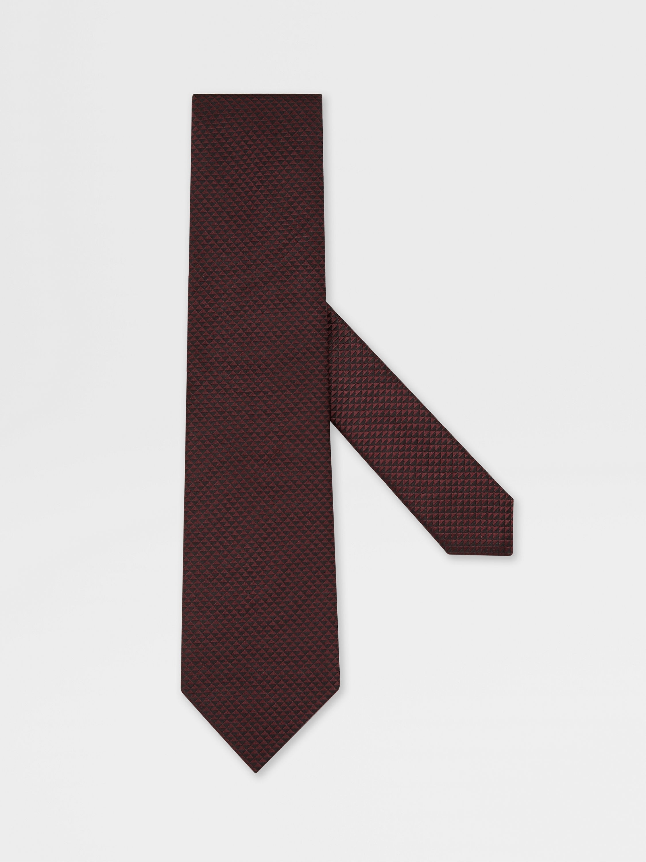 BURGUNDY SILK TIE - 1