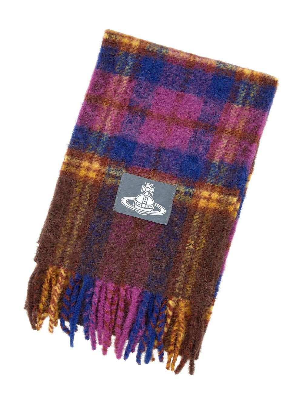 tartan logo-detail scarf - 2