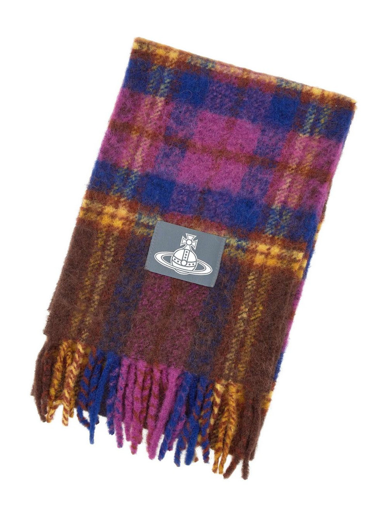 Vivienne Westwood tartan logo-detail scarf outlook