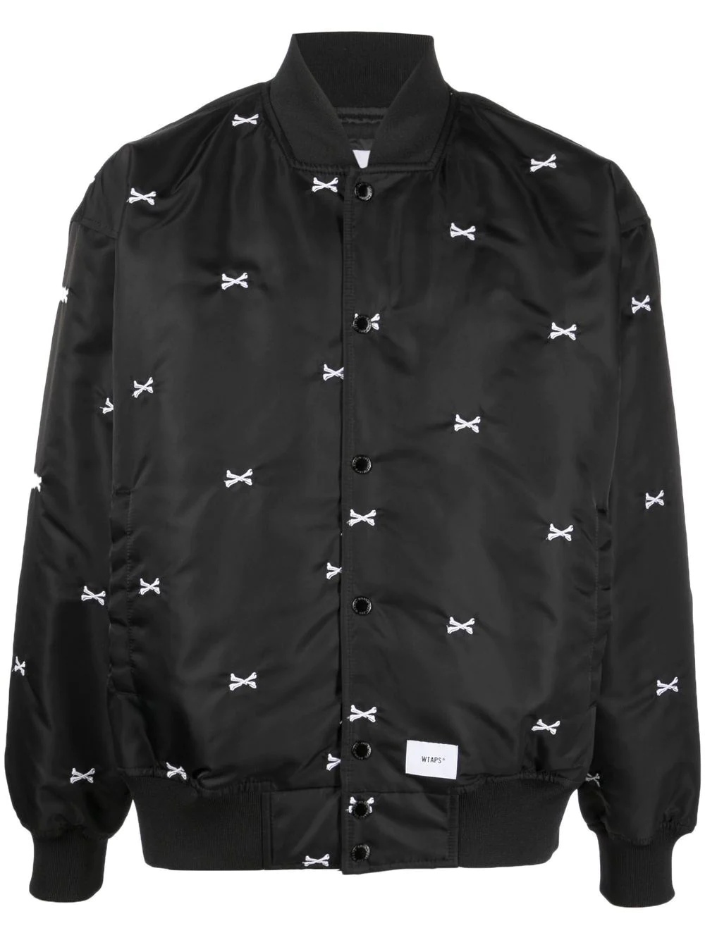 logo embroidered bomber jacket - 1