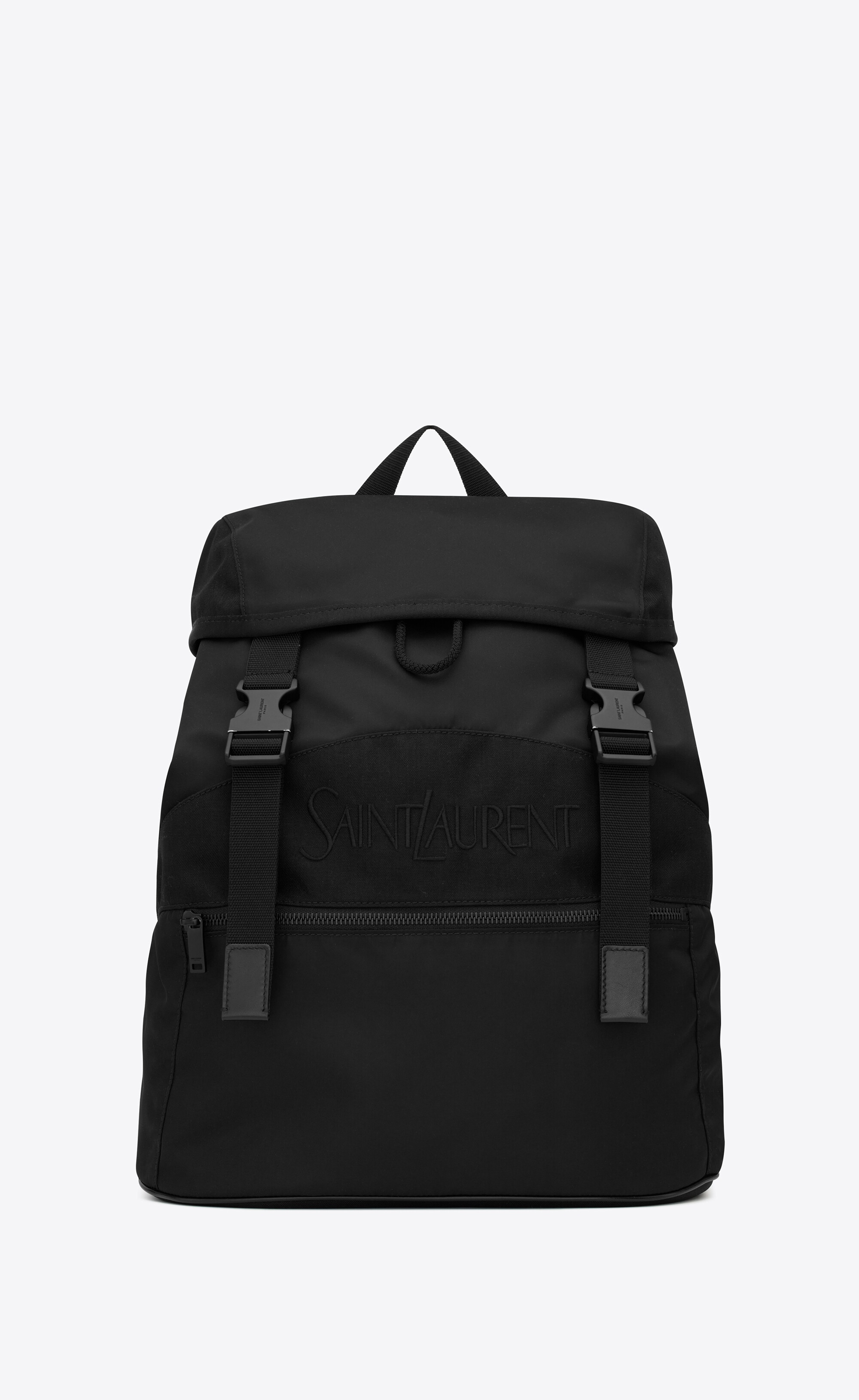 saint laurent backpack in econyl® and vegetable-tanned leather - 1