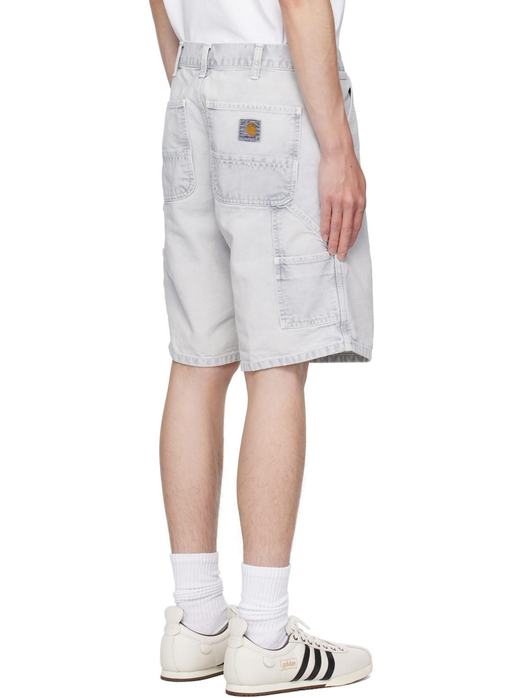 Gray Single Knee Shorts - 3