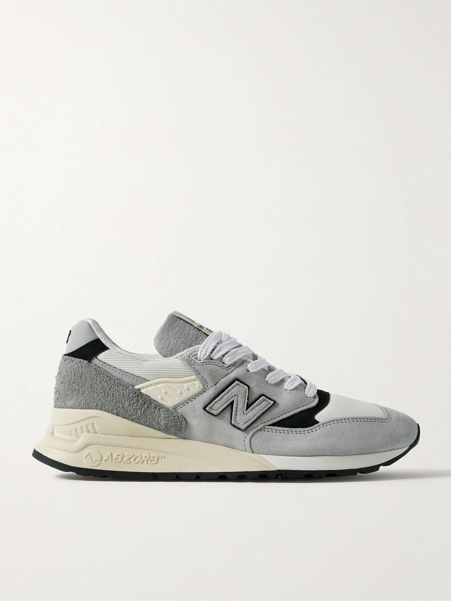 998 Leather and Rubber-Trimmed Suede and Mesh Sneakers - 1