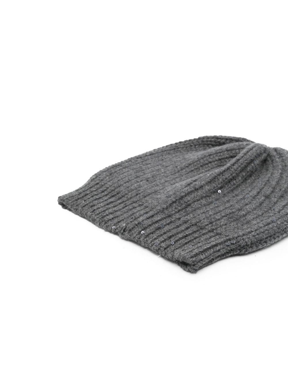 sequin-embellished knit beanie - 2