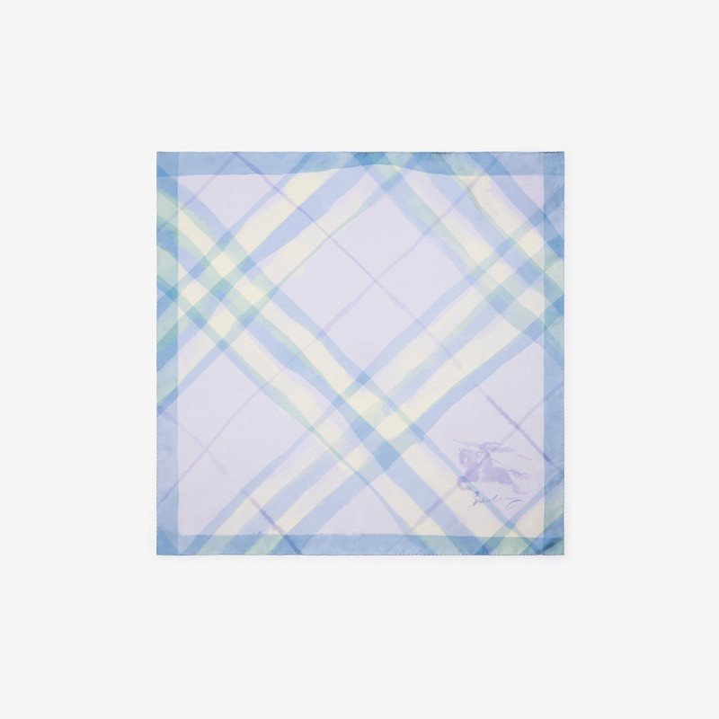 Watercolour Check Silk Scarf 1
