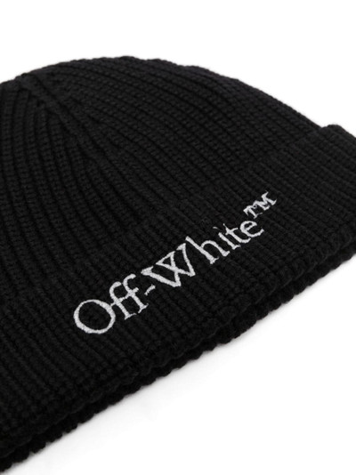 Off-White logo-embroidered virgin-wool beanie outlook
