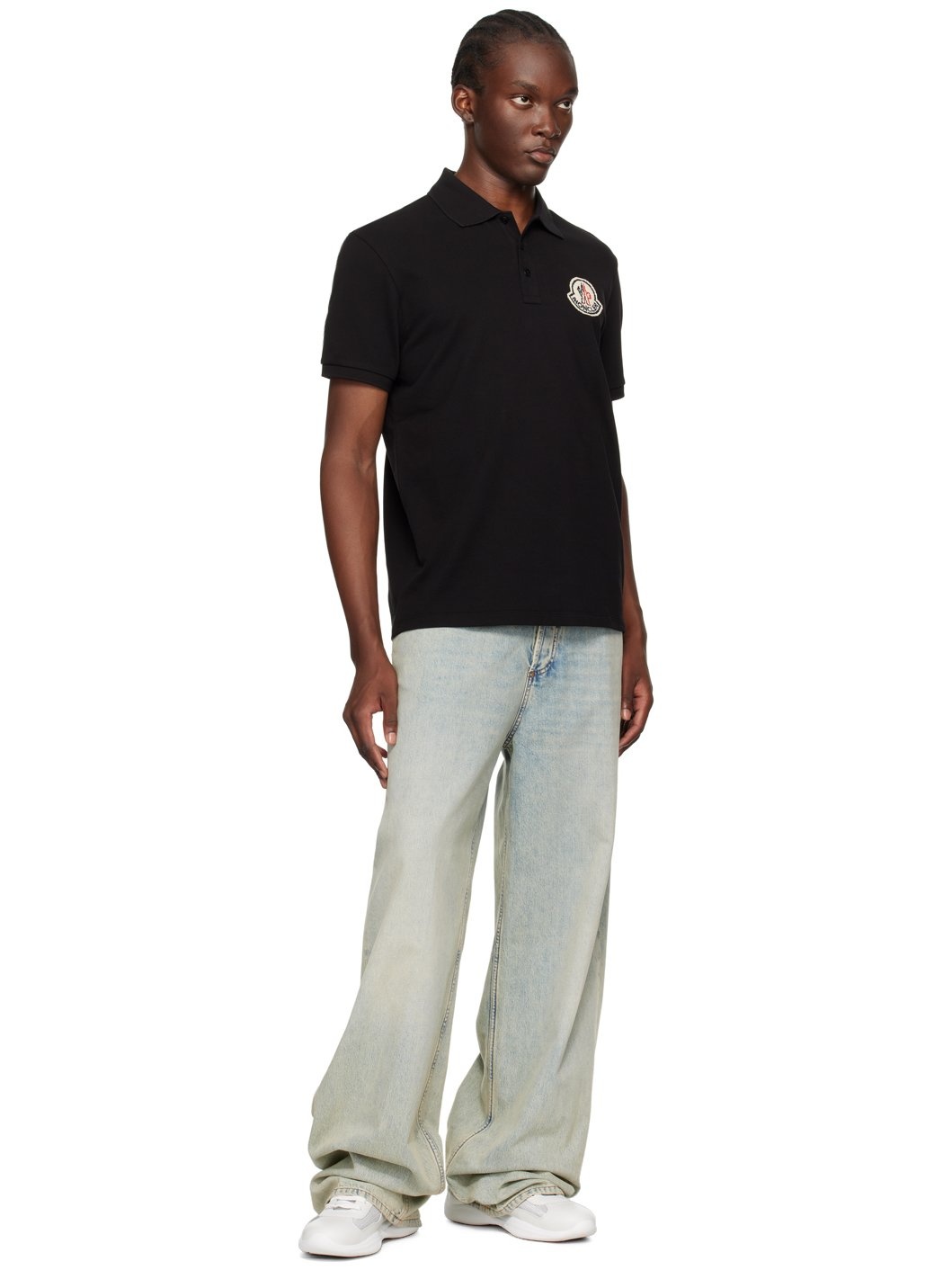 Black Logo Patch Polo - 4
