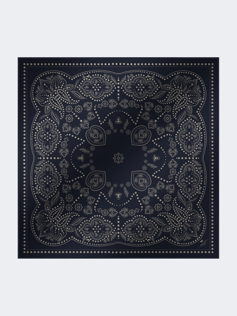 EDUCATA Wool and silk stole - MIDNIGHTBLUE 1
