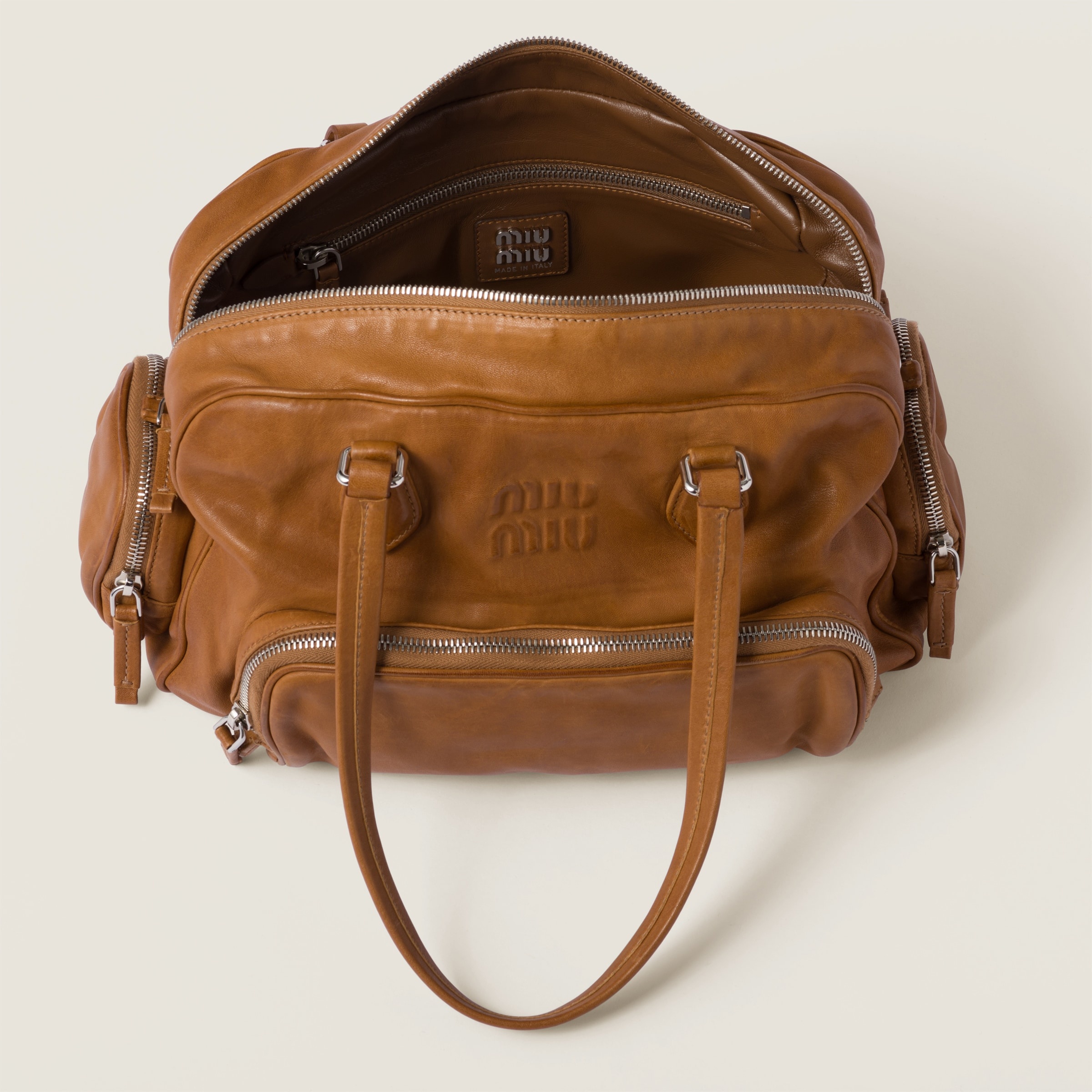 Nappa leather top-handle bag - 6