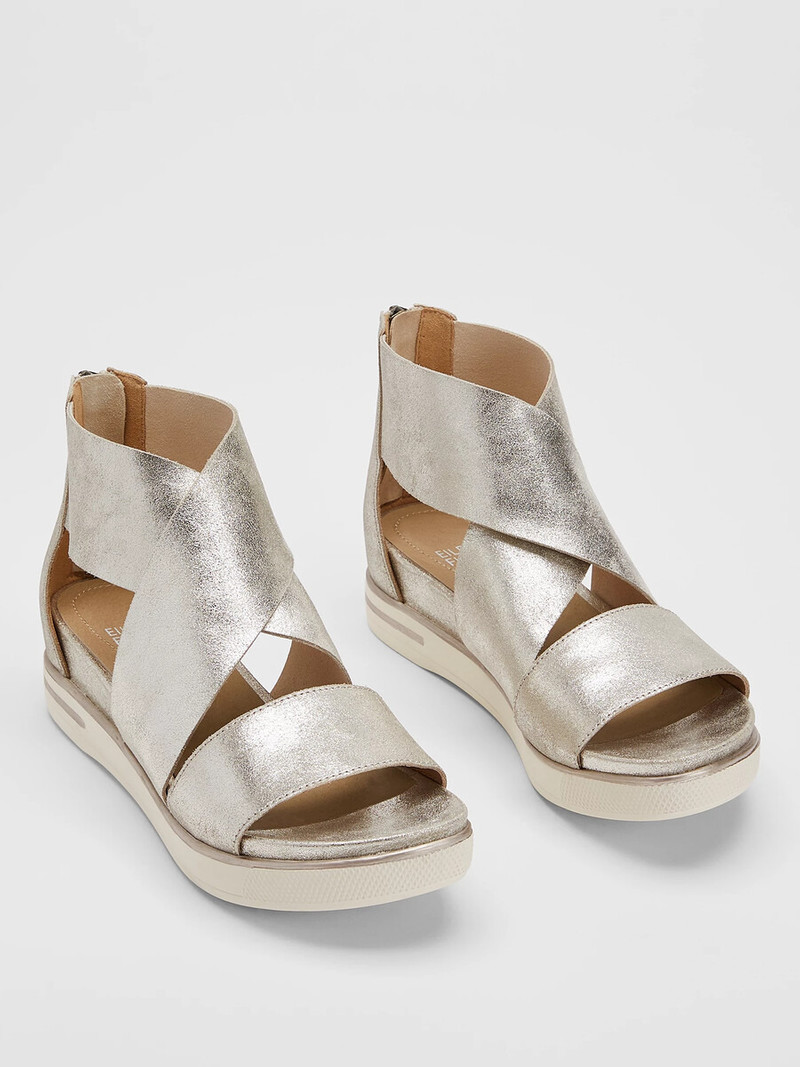 EILEEN FISHER Metallic Sport Suede Sneaker Sandal outlook